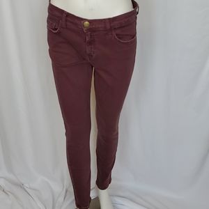 Current/Elliott Burgundy Stiletto Skinny Jeans